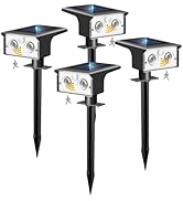 btfarm Solar Spot Lights Outdoor Waterproof, 4 Pack/3 Modes Motion Sensor Lights, Solar Powered S...