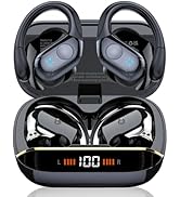Qecnato Wireless Earbuds Bluetooth 5.4 Headphones 75H Stereo Deep Bass Sports Over Ear Buds with ...