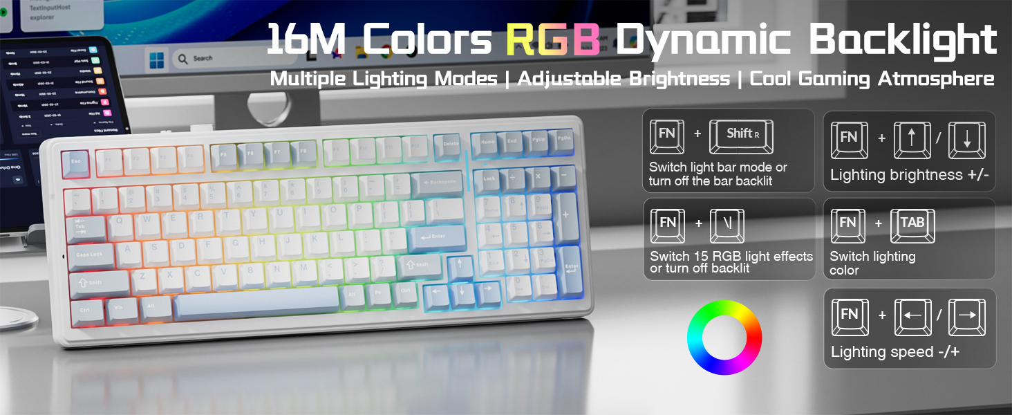 wireless mechanical keyboard RGB backlight quiet keyboard
