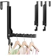 WLCSNG 2 Pack Over The Door Hanger Foldable Over The Door Hooks Black Small Portable,Rust-Resista...