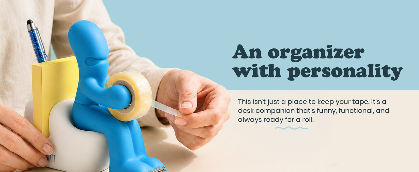 Person pulling tape from the butt organizer