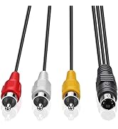 ELECTOP 4 Pin S-Video to 3 Male RCA Composite Video Cable 1.45M(4.75FT)
