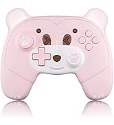 Mytrix Pink Wireless Controller Compatible with Nintendo Switch/Switch Lite, Cute Pro Controller ...