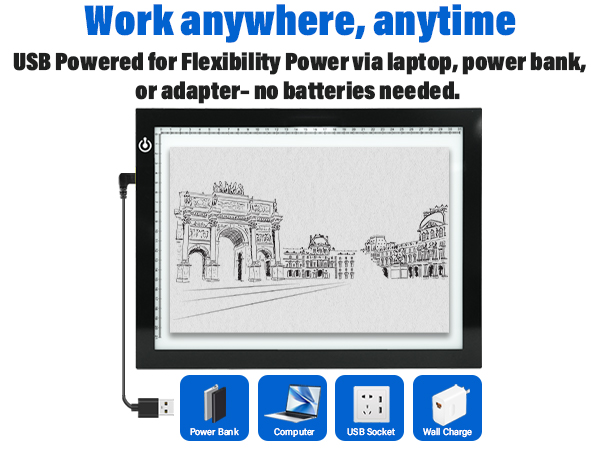 USB Powered for Flexibility Power via laptop, power bank, or adapter