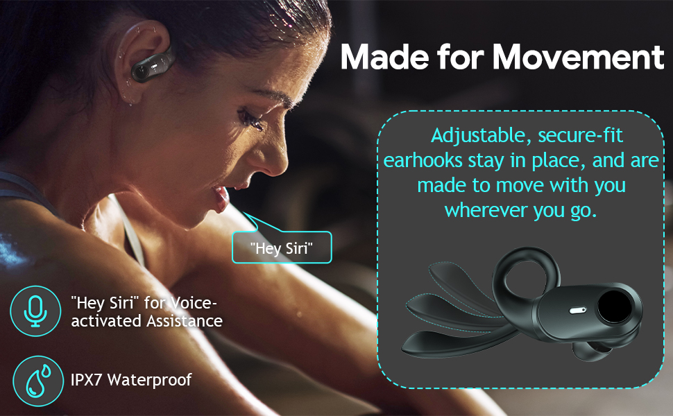 Unique Design Sports Earbud &amp;amp; In-ear Headphones with Flexible Ear hooks 