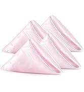 HommxJF 4 Pieces Scroll Damask Jacquard Light Pink Cloth Napkins 17 x 17 inch,Water Resistant Spi...