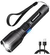 DARKBEAM LED Flashlight Rechargeable USB 6000 High Lumens, Small Powerful Bright Pocket Flashligh...