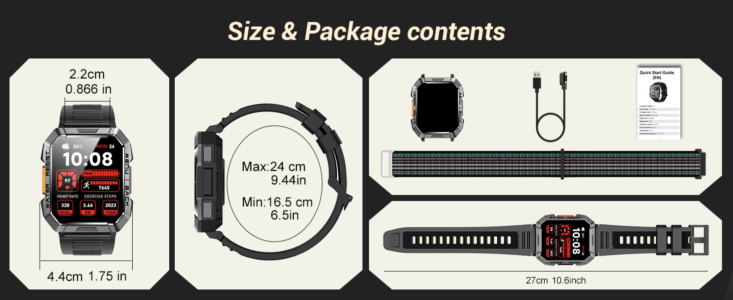 Size &amp;amp; Package contents