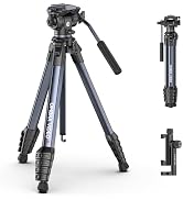 ULANZI Ombra Video ? Camera Tripod with Fluid Head, 61.5" Travel Tripod with 360° Rotated Arca Qu...