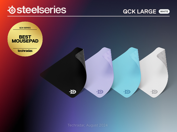 SteelSeries QcK Mousepads in Black, Lavender, Aqua, and White