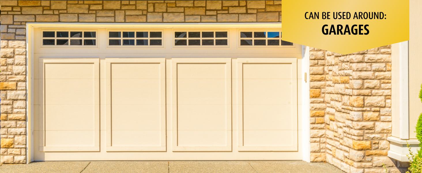 Can be used around the garage door.