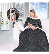 Yokimisu Wearable Heated Blanket with Sleeves, Electric Heated Blanket for Gifts, Electric Throw ...