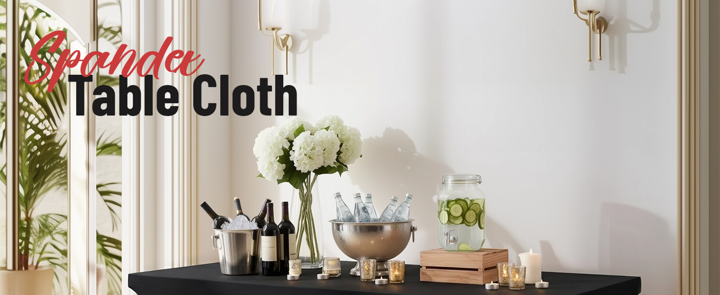 5ft spandex table cover, 5ft fitted table cloth rectangle tablecover, black fitted tablecloth 5ft