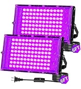 THECHAM 100W LED Black Lights IP66 Waterproof Black Light Outdoor with 5.9ft Plug+Switch,Flood Bl...