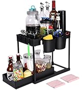 AUAUY Under Sink Organizers and Storage, 2 Tiers Sliding Under Kitchen Sink Organizers and Storag...