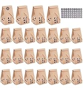 PH PandaHall 25pcs Brown Paper Gift Box, House Shape Box Sweet Treat Boxes Gift Wrapping Box Coun...