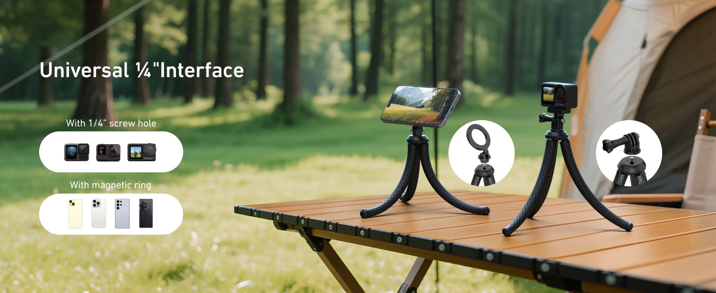 TELESIN Magnetic Flexible Tripod for iPhone