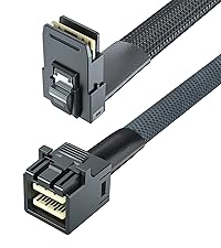 H!Fiber.com 2 Pack 12G Internal Mini SAS HD SFF-8643 to SFF-8643 Cable, 0.5m, 36 Pin, with Sideband,...