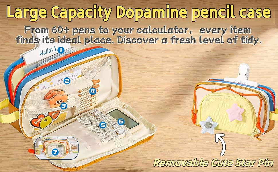 Large capacity dopamine pencil case