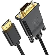 URELEGAN HDMI to VGA Cable 3.3 Feet, HDMI to VGA Cord (Male to Male) 1080P HD Video Cables Compat...