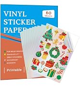 60 Sheets Premium Holographic Printable Vinyl Sticker Paper for Inkjet Printer, 8.5x11" Holograph...
