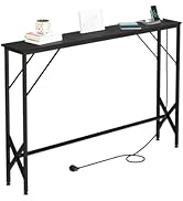 NEFROM 47.2'' Console Table, Skinny Entryway Table with Fast-Charging Station, Narrow Long Sofa T...