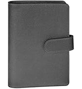 Antner A6 Notebook Binder Refillable 6 Ring Budget Binder Cover for A6 Refill Paper, PU Leather A...