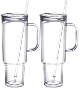 MEWAY 40 oz Tumbler with Handle and Straw Lid,Double Wall Vacuum Reusable plastic Water Bottle Tr...