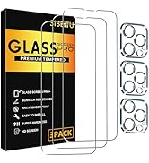 SIBEITU 3 Pack for iPhone 15 Pro Screen Protector with 3 Pack Camera Lens Cover Protector Accesso...