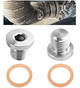 2PCS M12x1.5 Sensor Plug Inner Hex Head with Brass O-Ring,Stainless Steel Sensor Bung Sealing Exh...