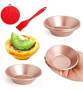Quyimy 3 Inch Egg Tart Molds Set of 4, Gold Carbon Steel Mini Tart Pan Non-Stick Tartlet Pans, In...