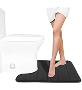 Yimobra Memory Foam Toilet Bath Mat U-Shaped, Soft and Comfortable, Super Water Absorption, Non-S...