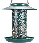 Solar Bird Feeders for Outside DesGully Metal Bird Feeders Outdoor Hanging,Wild Bird feeders as G...