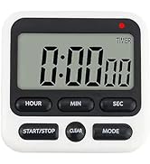 NKOVE Digital Kitchen Timer 24 Hour Clock and Alarm Function with Silent or Alarm Manual Switchin...