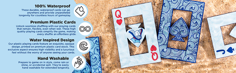 waterproof playing cards; plastic playing cards; pool games