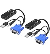 MT-VIKI VGA to HDMI Adapter, 1080P Converter with Audio+USB Power from VGA Computer/Laptop to HDM...