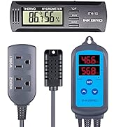 INKBIRD Humidity Controller Combo, with ITH-10 Mini Digital Thermometer and Hygrometer for Guitar...
