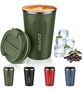 MOMSIV 12oz Travel Mug, Insulated Coffee Cup with Leakproof Lid, Vacuum Stainless Steel Double Wa...