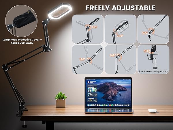 adjustable desk magnifying desk lamp