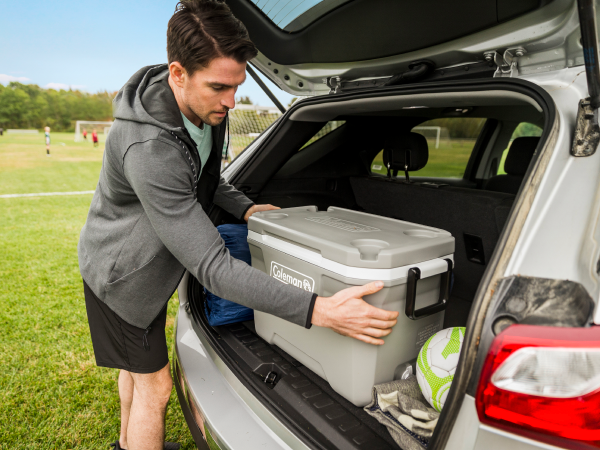 gray coleman classic cooler load van fit room large car soccer kids coach parent snack clean best