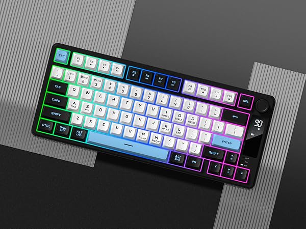 Creamy Keyboard with PBT Keycaps