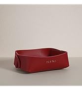 OLETHA Aesthetic Valet Tray, Small Catchall Dish, Traveling Jewelry Holder, Red