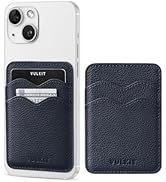VULKIT Stick on Card Holder Compatible for iphone Leather Cell Phone Wallet Credit Card Case Stro...
