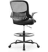 DUMOS Drafting Chair for Standing Desk, Counter Height Adjustable, Flip-up Arms, Ergonomic Mid Ba...
