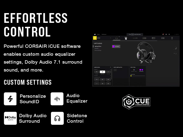 icue, SoundID, Audio Equalizer, wired headset, gaming headset