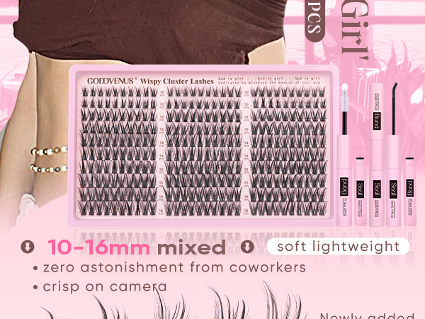 Lash Clusters Kit Wispy Eyelash Clusters Lashes Natural DIY Lash Extension Kit