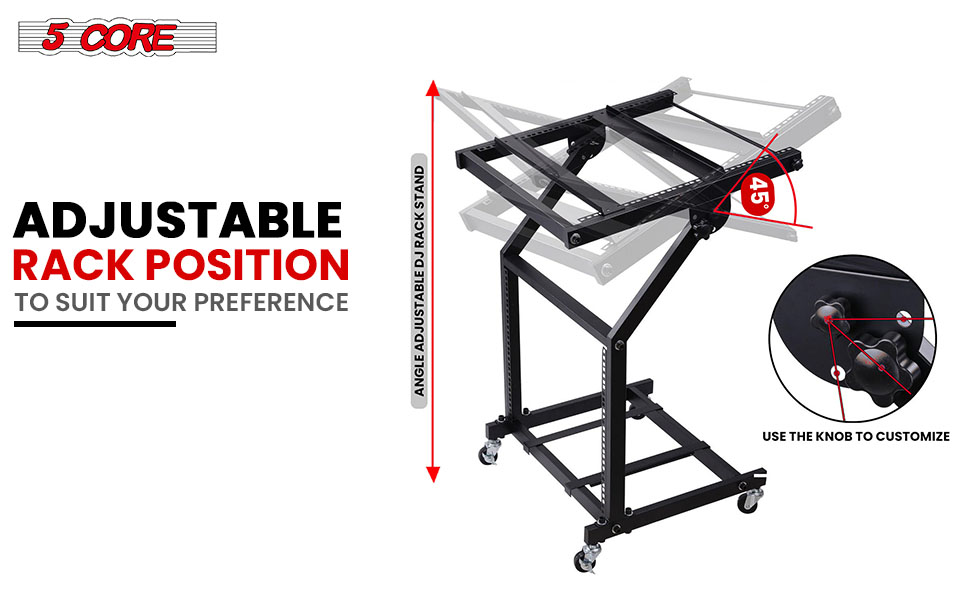 DJ Mixer Stand, Rack Mount Rolling Stage Cart, audio mixer stand, mixer stand music, dj stands