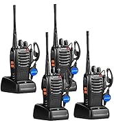 pxton Rechargeable walkie talkies for Adults with Upgraded Earpieces and Li-ion Battery,Two Way r...