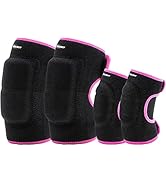 EULANT Adjustable Soft Elbow Pads and Knee Pads for Kids, Child Protective Pad Sets for Bicycle R...