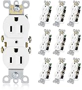 ThunderWay Duplex Receptacle Outlet, 15A 125V Electrical Wall Outlets, 2 Pole 3 Wire, Residential...